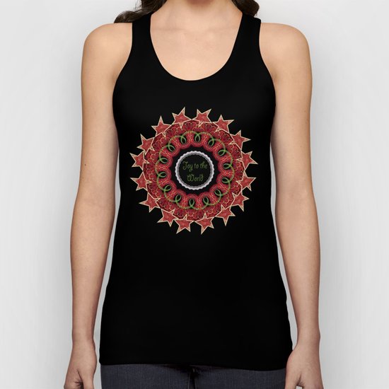 Joy to the world, swirling festive design with text Unisex Tank Top
