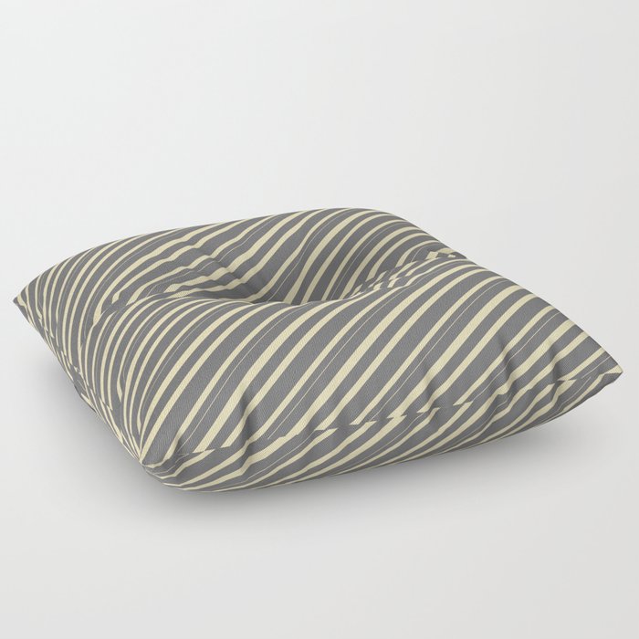 Dim Gray & Tan Colored Lined/Striped Pattern Floor Pillow