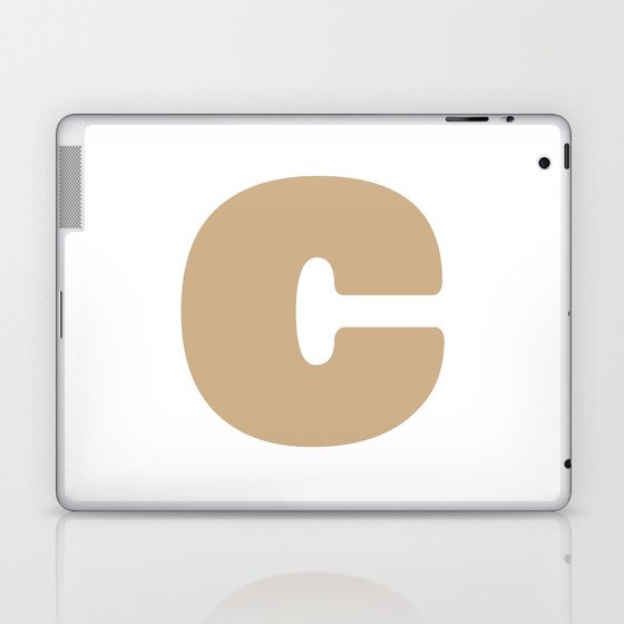 c (Tan & White Letter) Laptop & iPad Skin