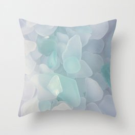 Sea Glass White Throw Pillow