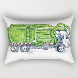 Garbage truck print Trash truck Rectangular Pillow