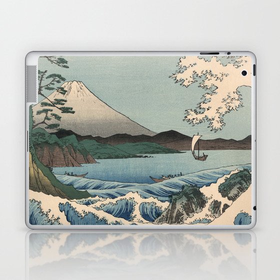 Utagawa Hiroshige - Sea Off Satta, Suruga Province - Vintage Japanese Woodblock Print Art, 1858. Laptop & iPad Skin