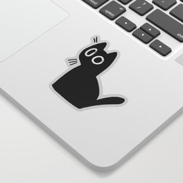 Slightly Emotional Black Cat Sticker