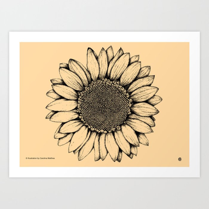 Sunflower Art Print By Carolinainberlin Society6