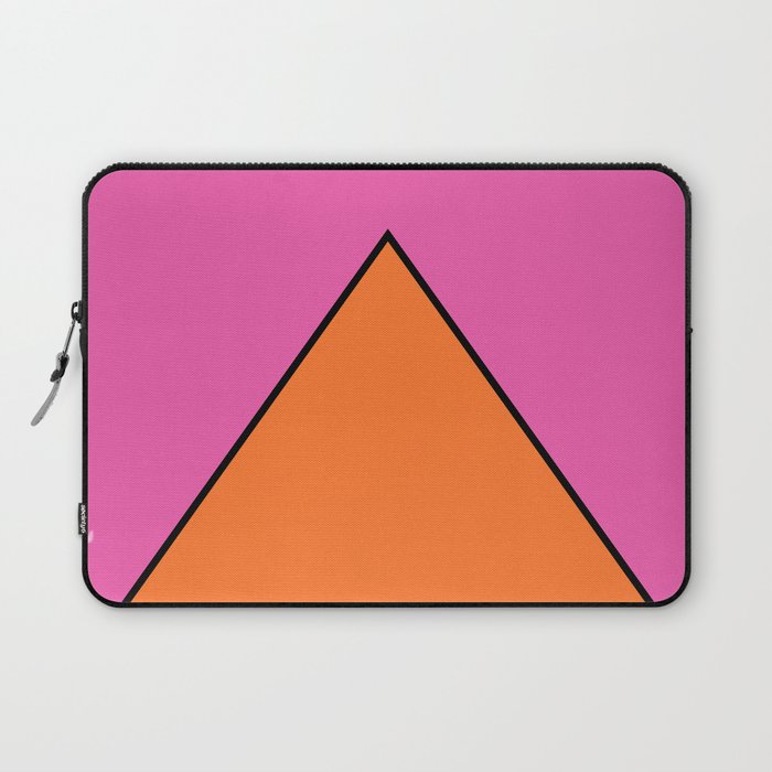 Orange Pyramid or Triangle on Pink Background Laptop Sleeve