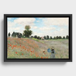 Monet - Poppy Field, 1873 Framed Canvas