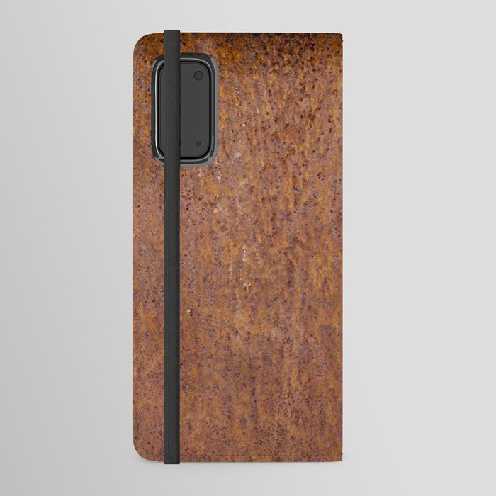 Close-up detail of Rusty brown worn out steel panel Android Wallet Case