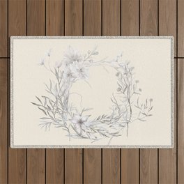 Spun Cotton Floral Wreath Outdoor Rug
