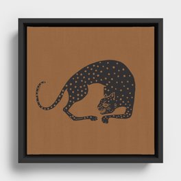 Blockprint Cheetah Framed Canvas