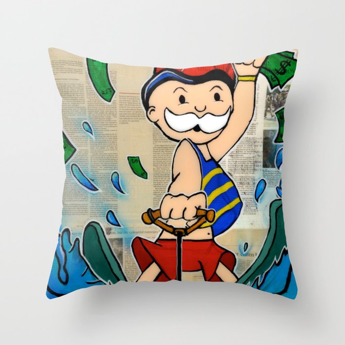 Ride the wave Throw Pillow