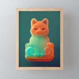 Jelly Gummy Maneki Neko Framed Mini Art Print