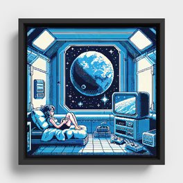 Video Games In Space Framed Canvas