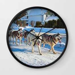 Dog Sled Race, Kearney, Ontario Wall Clock