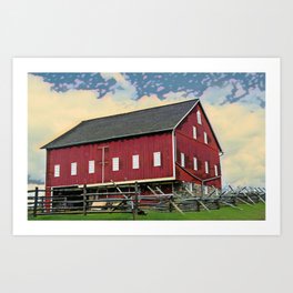 The Red Barn Art Print