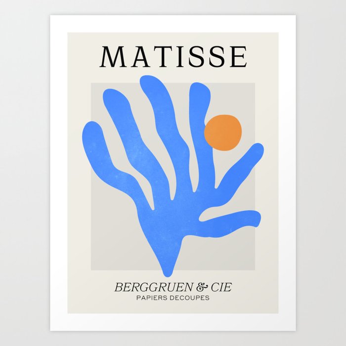 Jazz Blue Leaf: Matisse Series 02 | Mid-Century Edition Art Print