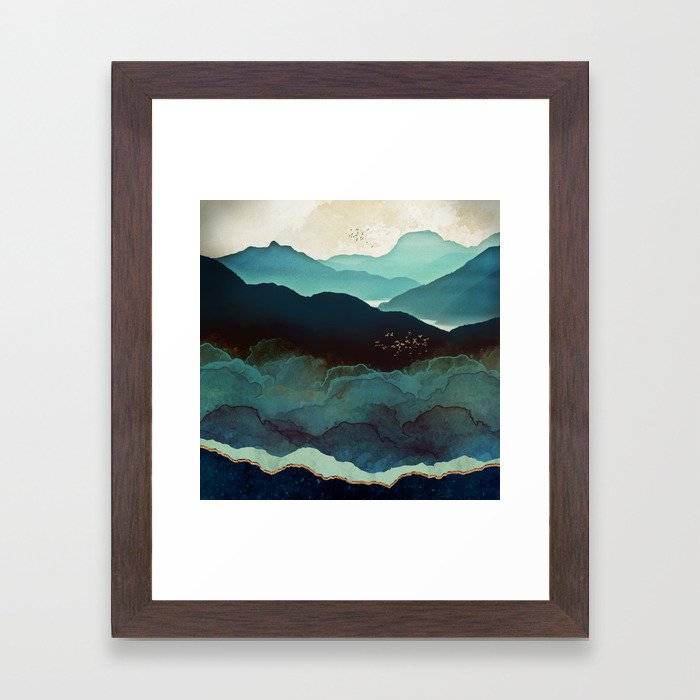 Indigo Mountains Gerahmter Kunstdruck