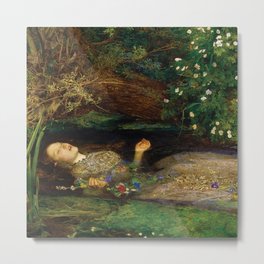 Ophelia, Painting, Sir John Everett Millais Metal Print
