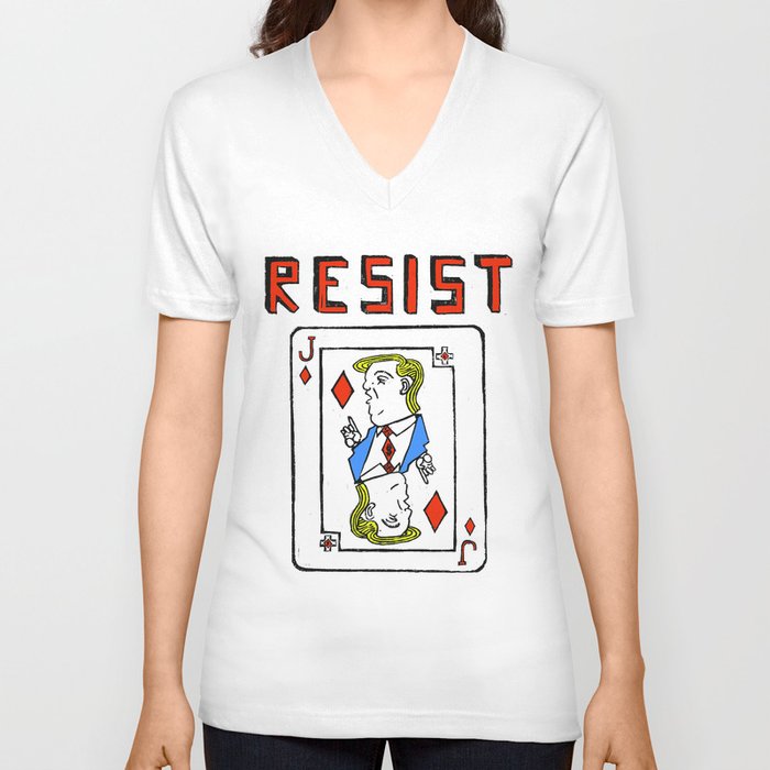 Resist: Trump Card V Neck T Shirt