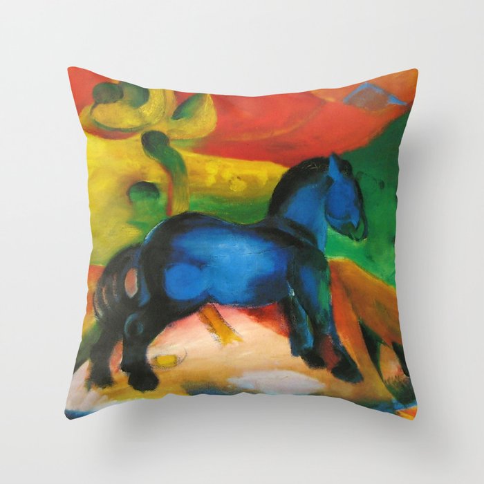 Franz Marc "Little Blue Horse" Throw Pillow