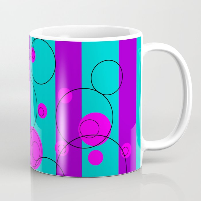 Turquoise and Violet Retro Coffee Mug