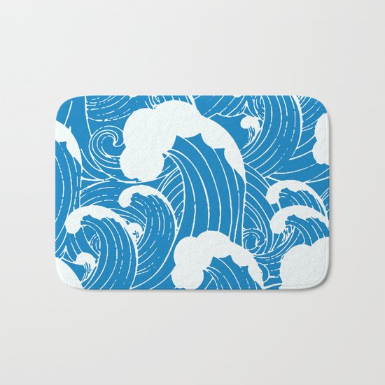 waves after waves Bath Mat