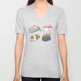 Sushi Cats V Neck T Shirt