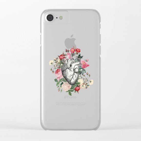 Roses for her Heart Clear iPhone Case