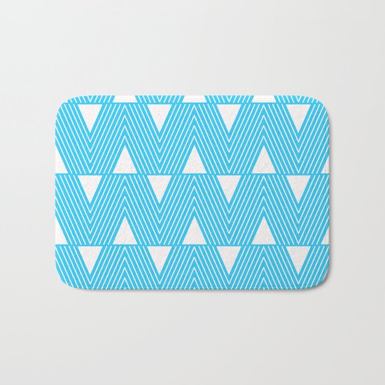 Triangles- Teal Triangle Pattern for hot summer days-Mix & Match Bath Mat