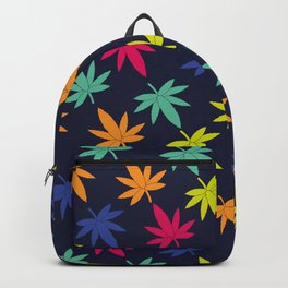 Colorful Weed Leaf Pattern Backpack
