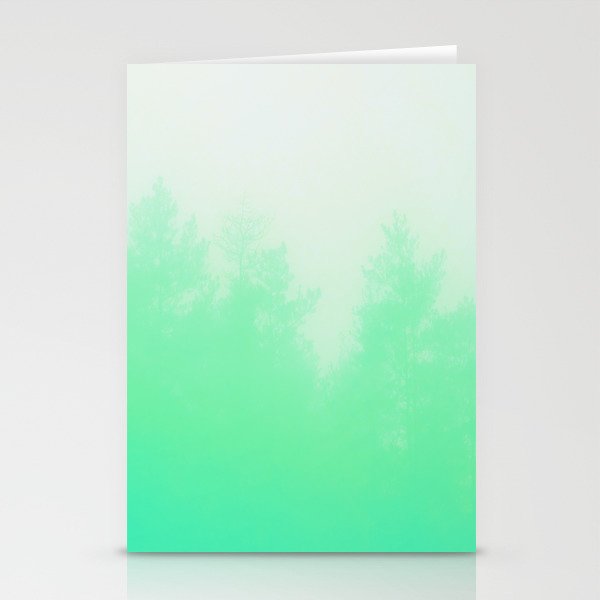 Out of focus - cool green Stationery Cards