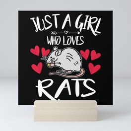 Just A Girl Who Loves Rats Mini Art Print