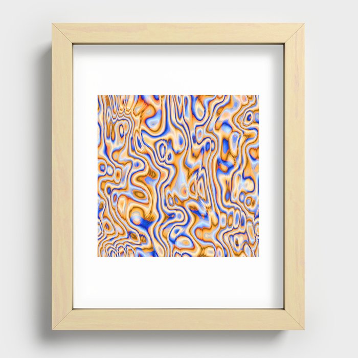 Psychedelic orange blue Recessed Framed Print