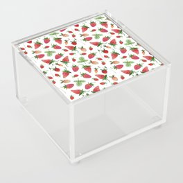 Watercolor Strawberry Acrylic Box