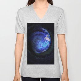 Blue Magic Planet V Neck T Shirt