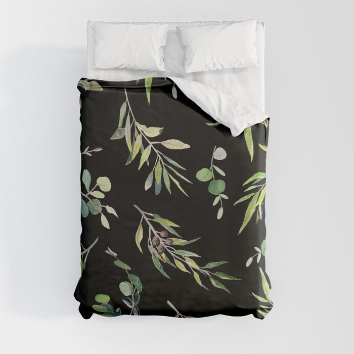 Eucalyptus and Olive Pattern  Duvet Cover