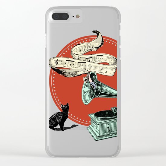 The Cat and the Cat Song (red) Clear iPhone Case