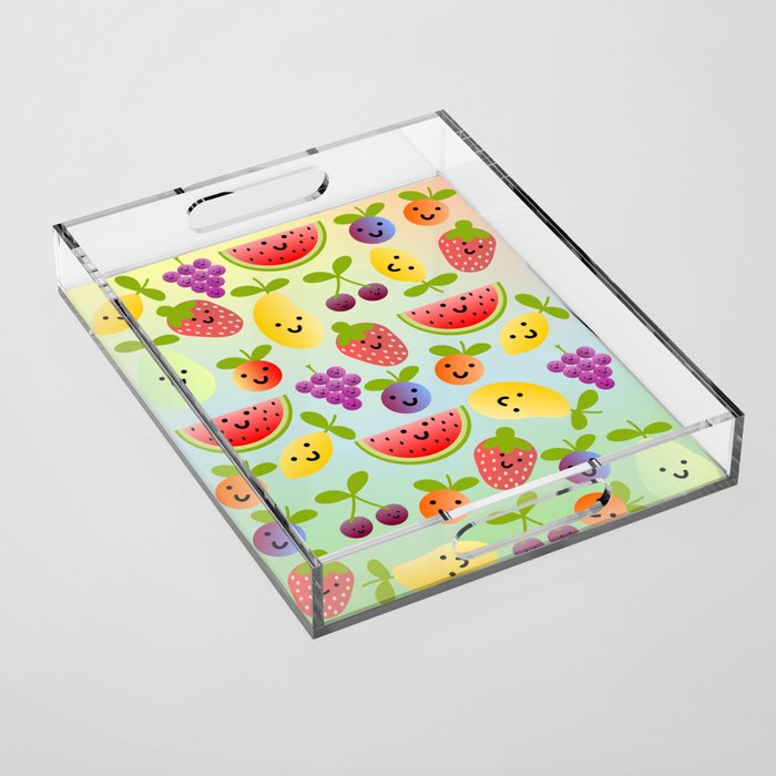 Colourful Kawaii Summer Fruit Acrylic Tray