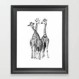 Funny Giraffes Framed Art Print