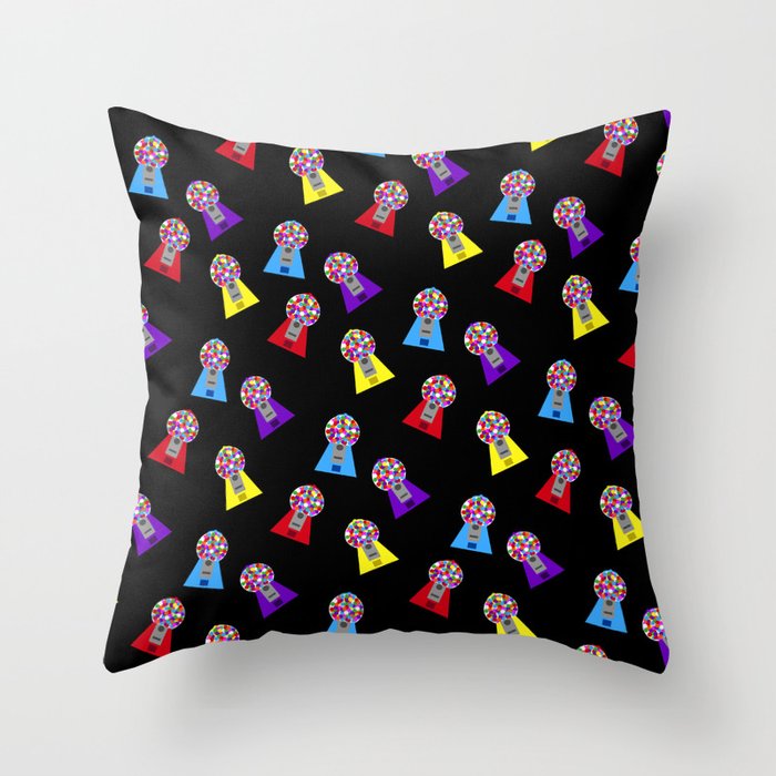 Gumball Machines,small black Throw Pillow