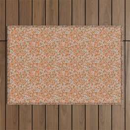 BOHO Ditzy Blossums on green Outdoor Rug