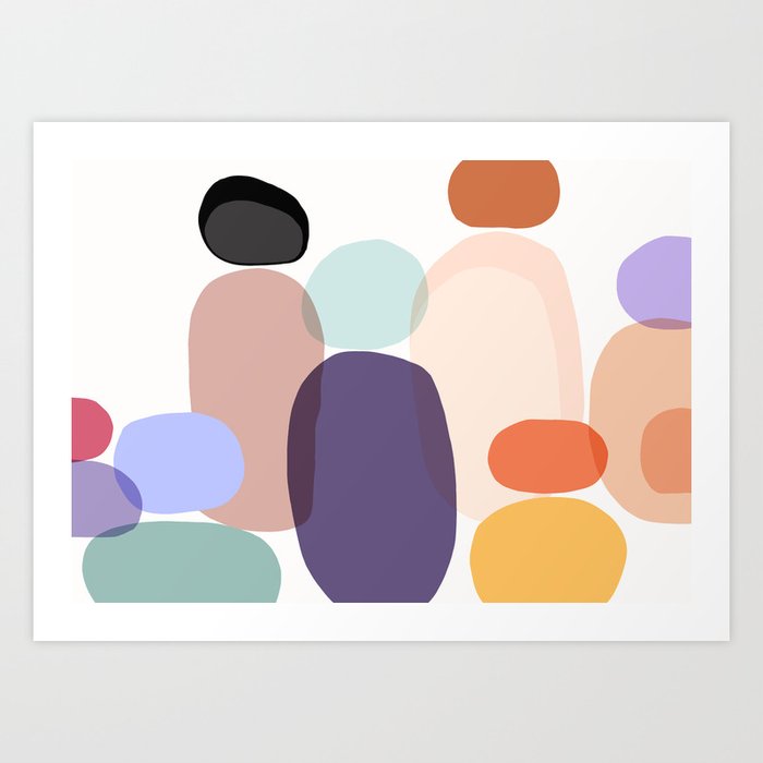Family Portrait Contemporary Abstract Shapes Art Print