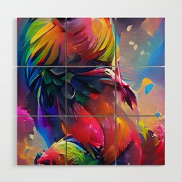 Colorful abstract Parrot Wood Wall Art