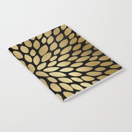 Floral Bloom Black and Gold Notebook