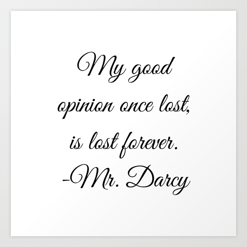Mr Darcy Quote Pride And Prejudice Jane Austen Art Print By Avantmarket Society6