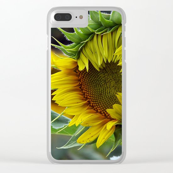 Sunflower Unfolds Clear iPhone Case