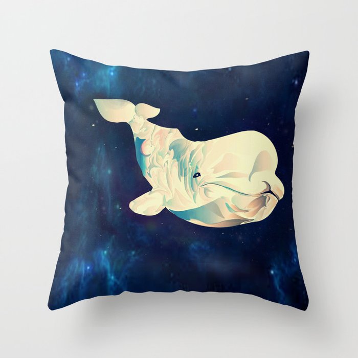 Space Beluga Throw Pillow