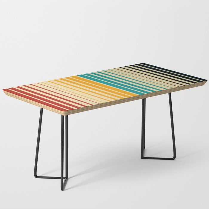 Mid century modern lines pattern - Retro Color Coffee Table
