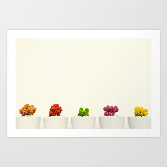 Creamy Cactus Colors Cuteness Cups Art Print