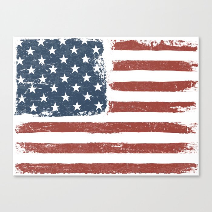 American Flag Grunge Background. Raster version. Horizontal orientation. Canvas Print