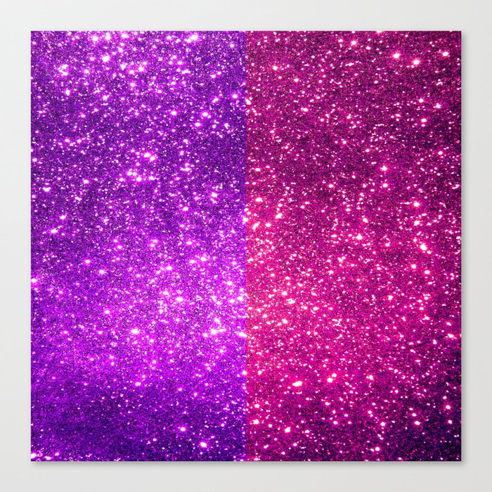 Purple And Pink Glitter Trendy Collection Canvas Print